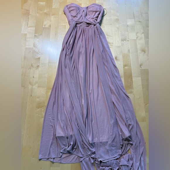 Birdy Grey Grace Dress Chiffon Dark Mauve Size Medium - Picture 4 of 6